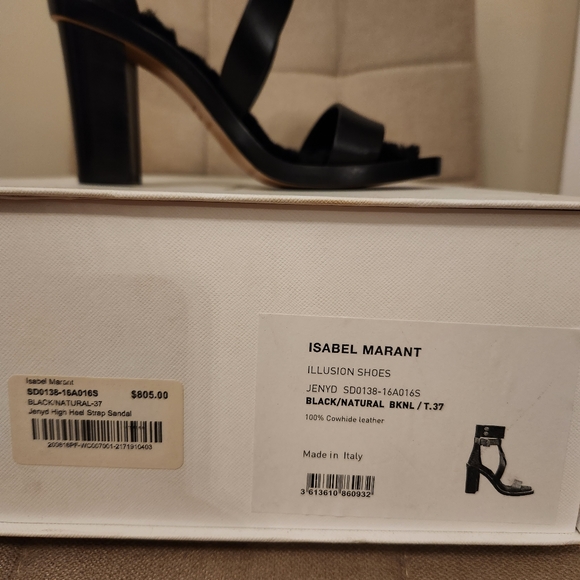 Isabel Marant Two Tone Leather Jenyd Shearling Block Heel Ankle Cuff Size 37 - Picture 6 of 8